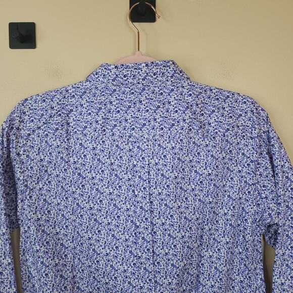 Duluth Trading Co. Women's Wrinklefighter Button Up Shirt Purple Floral Size XS - Picture 7 of 9